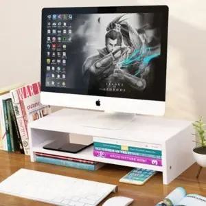 학생모니터거치 서재 사무 고밀도목재 인테리어효과 모니터선반 2단 (WFJ6YL4)