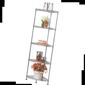 철제수납장 메탈코너랙 5단 코너선반 무타공선반 욕실 틈새수납장