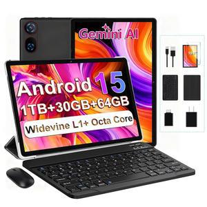 DMOAO 태블릿, 2025 안드로이드 15 제미니 AI 탑재, 10.1인치 FHD 디스플레이, 30GB RAM 64GB ROM / 1TB TF, 6000mAh 배터리, 옥타코어 2.0GHz, 와이드바인 L1, 키보드 마우스 탑재 태블릿 1개 중 2개(블랙)