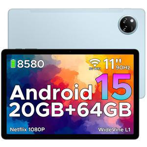 DOUGEE 탭 A9+ 11인치 태블릿, 90Hz, 8580mAh, 20GB+64GB/2TB 옥타코어 안드로이드 7.9mm 초박형 게이밍 13MP+5MP, 듀얼 스피커, 블루투스 5.0, Face ID, 5G WiFi, FM, 와이드바인 L1, GPS, 블루