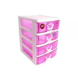 사무 용품 영수증 보관 반투명 서랍장 4단 수납장 서랍식 보관함 소품