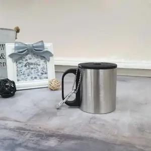 나침반 고리 내장 휴대용 스텐 보온컵 캠핑컵 등산컵 등산컵 스텐컵