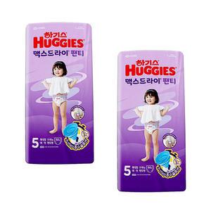 2024 하기스기저귀 맥스드라이 5단계 팬티형 여아용 44매x2팩 특대형 아기기저귀