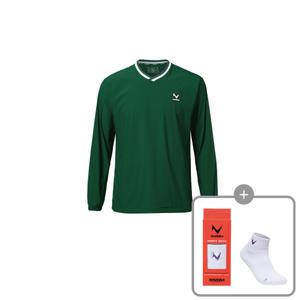 마제라 배드민턴 웜업 브이넥 피스테 MSW-TS2302 그린 티셔츠 바람막이