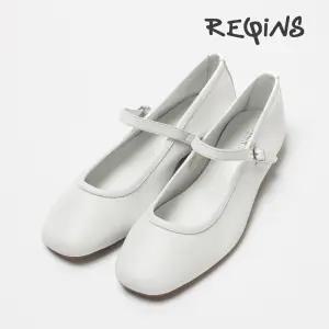 오너 여성 플랫슈즈 가죽 무광 화이트 TT09756-BLANC