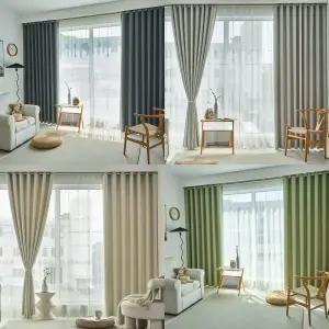 홈앤창 신상 에메랄드 암막커튼 2장/거실 안방 창문용 아일렛커튼