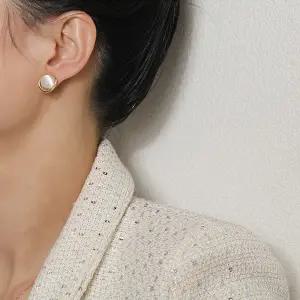 타드루 진주 레이어드 귀걸이 피어싱
