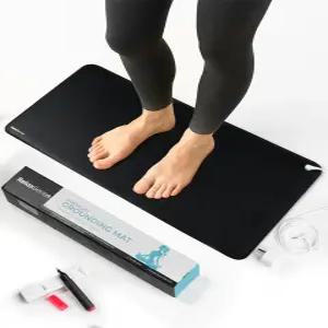 RelaxSense 접이식 발 접지 매트 - 테스터 펜 및 코드 포함 침대용 어싱 수면 명상 사무실 요가 스트레스