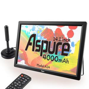 자동차 카라반 캠핑 야외 또는 주방용 14인치 휴대용 디지털 ATSC TFT HD 스크린 프리뷰 LED TV. 내장 배터리 TV/모니터 멀티미디어 플레이어 지원 USB 카드 LEDSTAR