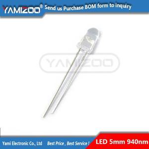 IR 적외선 방출 원형 튜브 조명 다이오드 LED 5mm 940nm 100 개