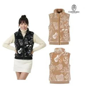 까스텔바작 여자 골프웨어 겨울 자카드 밍크 조끼 BGDWVT-704