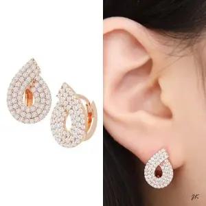 물방울 플라워 14K 원터치 리본 심플 골드 (WFJ59Y3)