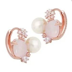 플라워 귀걸이 금 선물 금침 델핀 큐빅 원터치 (WFJ5A6B)