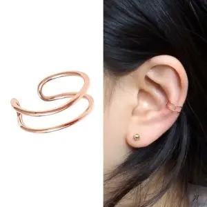 골드 선물 패션 링 14KGP 핑크 라인 심플 (WFJ5ADG)