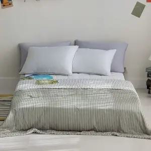 라인 냉감이불 S 그린 스트라이프 여름 차렵 이불 침구 (WFJ5QDC)