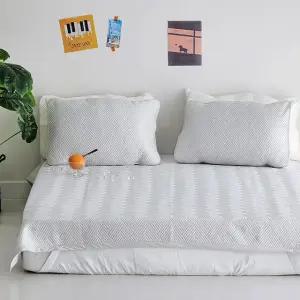 투투 선염 냉감 3중직 밴딩 카페트 패드 싱글 S 세트 그레이 여름 침구 (WFJ5QC7)