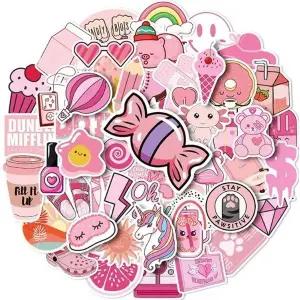 태블릿방수패치 다양한 꾸미기 50p 분홍 러블리스티커 (WFJ5LPY)