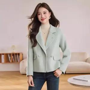 여자 정장 자켓 양복 칼라 양면 울 숏 모직 코트 가을 겨 원픽4