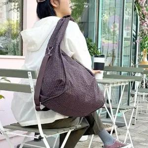 여행용 기저귀 가방 빅 체크 숄더 크로스백 (WFJ659W)