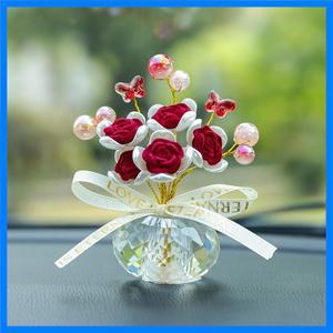 새로운 크리스탈 장미 자동차 장식품 1개 생일 발렌타인데이 어머니의 날 선물