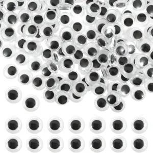 공예품을 위한 300PCS 구글리 즈 셀프 접착 블랙 화이트 크래프트 꿈틀거림 크리스마스 DIY 공예 할로윈