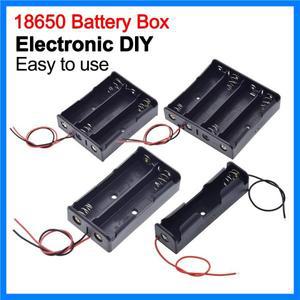 18650 파워 뱅크 케이스 18650 배터리 홀더 보관 박스 케이스 1 2 3 4 슬롯 배터리 컨테이너 와이어 리드