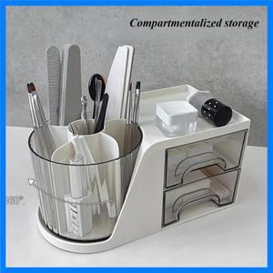 네일 아트 도구 보관 상자 면봉 컨테이너 네일 액세서리 메이크업 브러쉬 주최자 상자 네일 브러쉬 펜 홀더