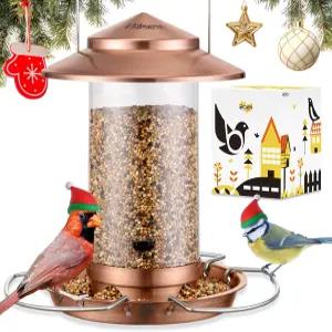 본 버드 피더 메탈 다람쥐 씹을 수 있는 야외용 퍼치 3개와 브러시드 구리가 포함된 1.5파운드 씨앗 보유