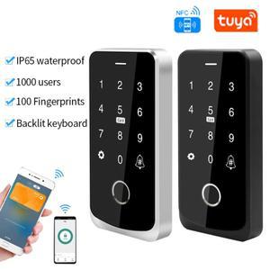 스마트 TuYa APP 액세스 제어 기계 휴대 휴대폰 원격 잠금 해제 NFC 지문 암호 RFID 카드 도어 컨트롤러 IP