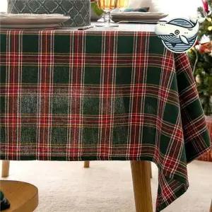 크리스마스 체크 테이블보 면소재 고급스러운 식탁보 체크식탁보 테이블보 크리스마스식탁보 면식탁보