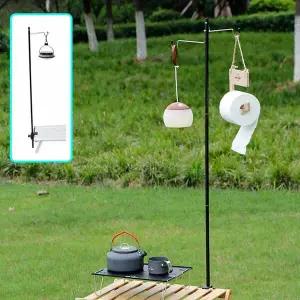 양방향랜턴스탠드 감성 캠핑 랜턴 스탠드 거치 대 높이조절 걸이 블랙