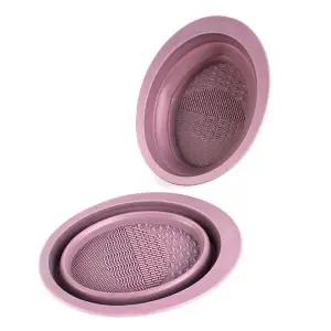 메이크업 브러쉬 세척기 실리콘 세척 용기 청소 용품 퍼프 (WFJ6V9Y)