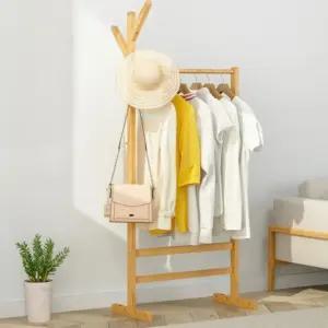 옷걸이 행거 원목 드레스룸 스탠드 이동식 튼튼한 (WFJ6DVA)