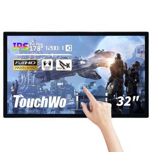TouchWo 32인치 인터랙티브 터치스크린 모니터 PC, 16:9 디스플레이 1080P 스마트 보드, 사무실 및 교실용 Win-10 전자 화이트보드 Core i7 RAM 16G ROM 512G