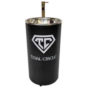 레트로 원형 세면대 원기둥 일체형 철제 세정대 화장실