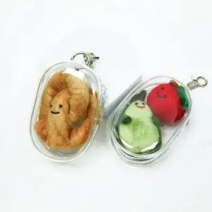 인형 솜인형 미니 파우치 PVC 투명 백꾸 키링 10.5cm (WFJ6ZR9)
