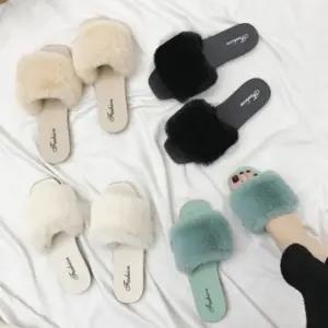 사무실 가정용 털 퍼 안감 데일리 겨울 실내화 슬리퍼 (WFK6E5D)