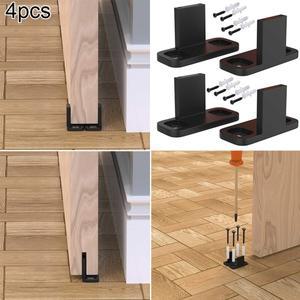 4Pcs  문 가이드 조정 가능한 부품 슬라이딩 바닥 탄소강 방지 스날개 블랙 안정화