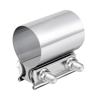 [미국배송] 이블 에너지 배기 클램프 버트 조인트 밴드 클램프 슬리브 커플러 파이프 머플러 촉매 변환기용 스테인리스 스틸(1 2.5인치)