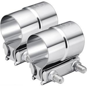 [미국배송] 이블 에너지 2.0인치 배기 클램프 파이프 머플러 촉매 변환기용 랩 조인트 밴드 클램프 스테인리스 스틸(2PCS 2.0인치)