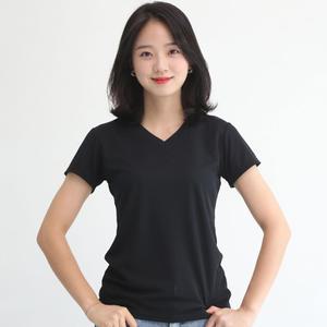 기능성 쿨론 반팔 여성 브이넥 반팔 쿨 티셔츠