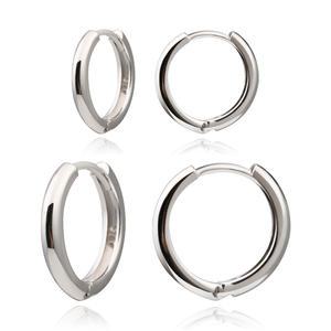실버 베이직링귀걸이 대(14mm) 925 silver 은 침 남자 한쌍