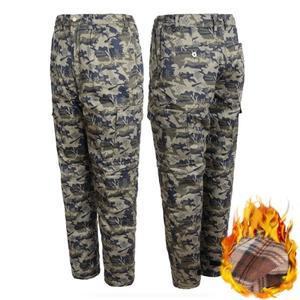 [노블진]카모얼룩기모 작업복바지 카고 남성 겨울 등산복