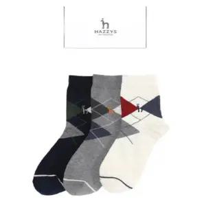 [헤지스](대구신세계)아가일체크 면혼방 장목양말 3종세트 HJSS5E017WT