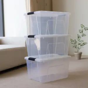 아이리스 투명 리빙박스 수납정리함 언더베드 슬라이딩 리빙박스 DD-TB 4가지 사이즈 3개