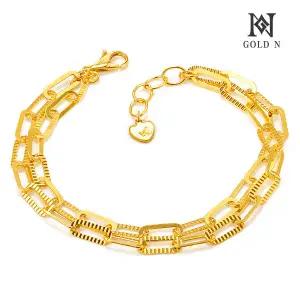 골드앤 순금 24K 컷팅 클립체인 두줄 팔찌_7.5g