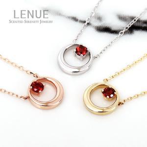레뉴 1월 탄생석목걸이 가넷 천연석 14K 골드 여자친구 아내 생일선물 라운드 목걸이
