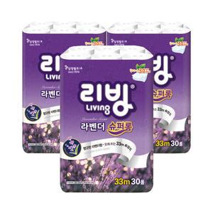 리빙 삼정펄프 슈퍼롱 데코 3겹 33m 30롤 3팩