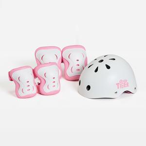 타이거 헬멧+보호대 핑크 set /킥보드 자전거 안전용품