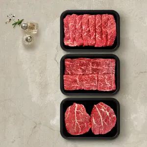 (투뿔한소) 한우 1++등급 구이모둠 600g (보섭살+설깃살+우둔살)